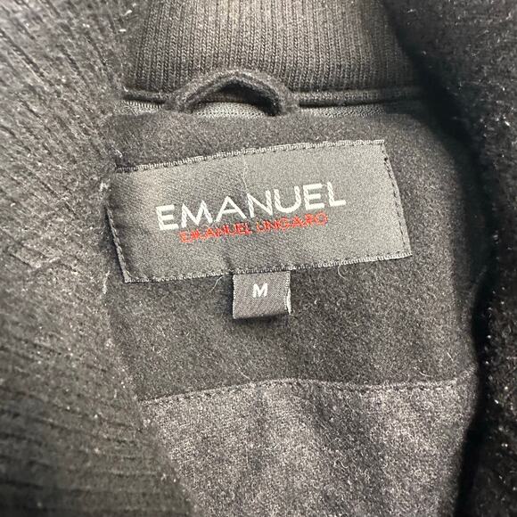 EMANUEL EMANUEL UNGARO Black Wool Coat with Sweater Lining Size Medium - Picture 3 of 9